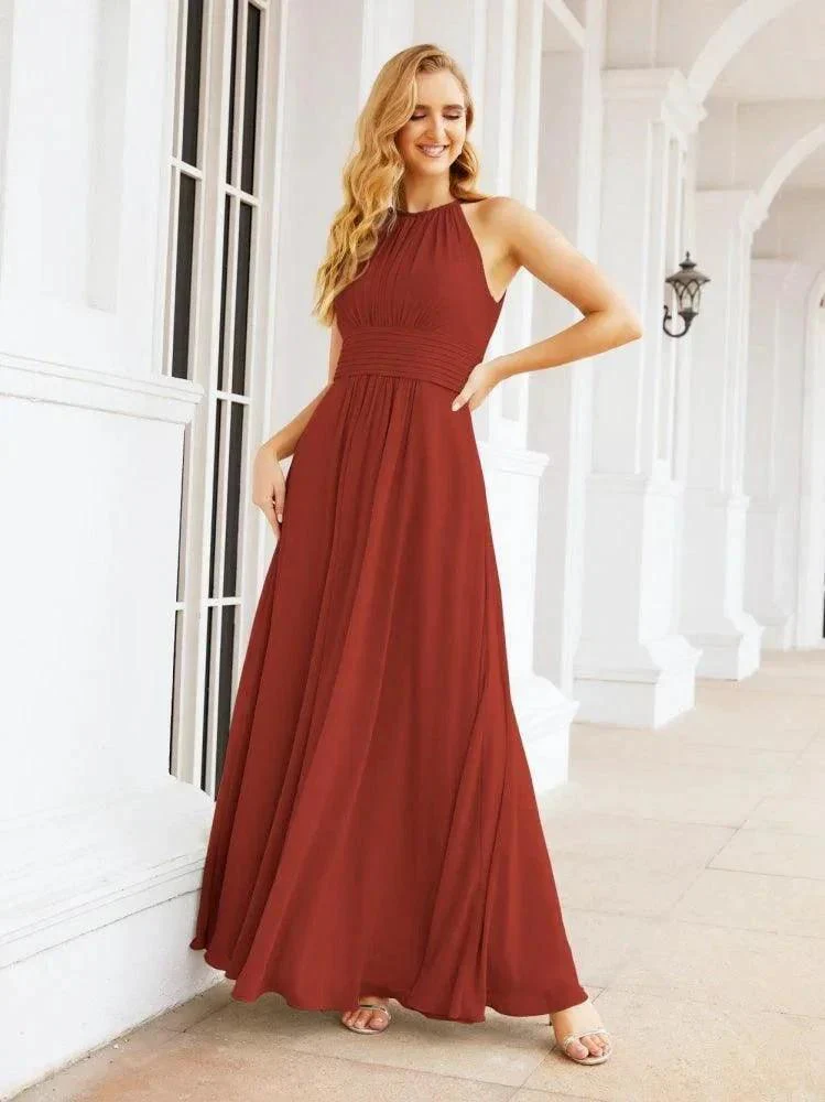 Numbersea Keyhole Bridesmaid Dresses Sleeveless Formal Evening Party Prom Gowns 28043 - Image 55