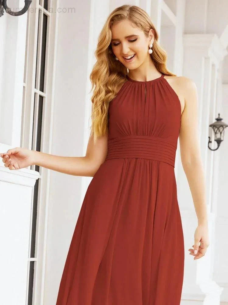 Numbersea Keyhole Bridesmaid Dresses Sleeveless Formal Evening Party Prom Gowns 28043 - Image 57