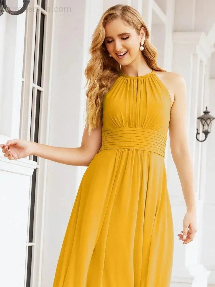 Numbersea Keyhole Bridesmaid Dresses Sleeveless Formal Evening Party Prom Gowns 28043 - Image 6