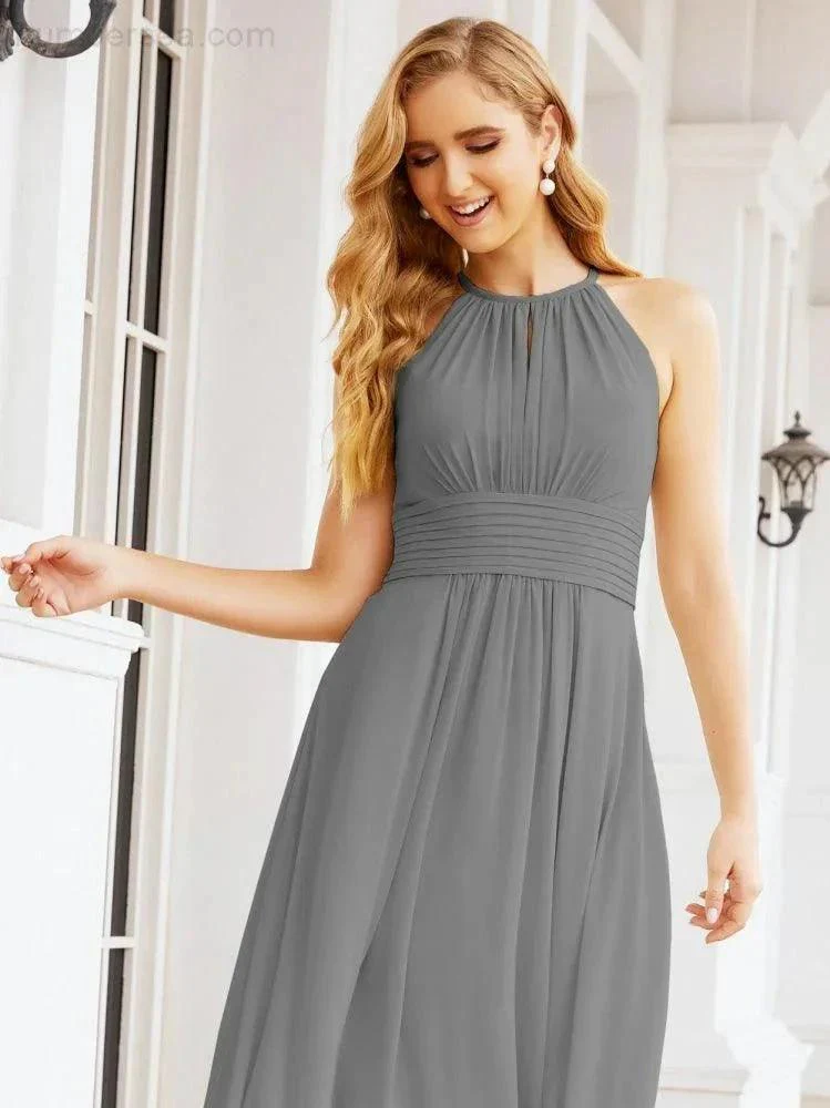 Numbersea Keyhole Bridesmaid Dresses Sleeveless Formal Evening Party Prom Gowns 28043 - Image 60