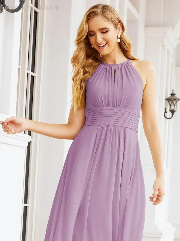 Numbersea Keyhole Bridesmaid Dresses Sleeveless Formal Evening Party Prom Gowns 28043 - Image 63