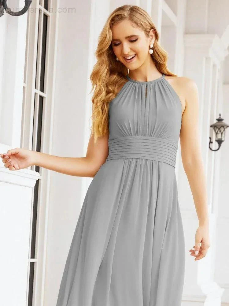 Numbersea Keyhole Bridesmaid Dresses Sleeveless Formal Evening Party Prom Gowns 28043 - Image 75