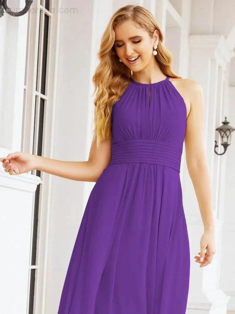 Numbersea Keyhole Bridesmaid Dresses Sleeveless Formal Evening Party Prom Gowns 28043 - Image 84