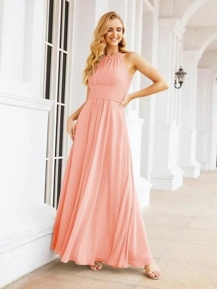 Numbersea Keyhole Bridesmaid Dresses Sleeveless Formal Evening Party Prom Gowns 28043 - Image 85