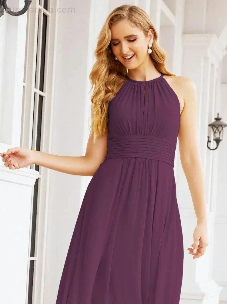 Numbersea Keyhole Bridesmaid Dresses Sleeveless Formal Evening Party Prom Gowns 28043 - Image 93