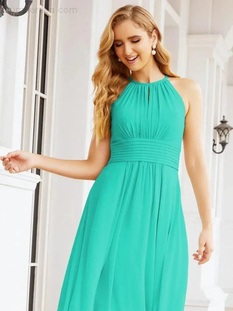 Numbersea Keyhole Bridesmaid Dresses Sleeveless Formal Evening Party Prom Gowns 28043 - Image 96