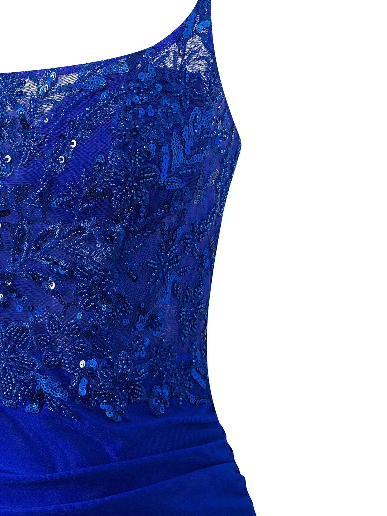 Royal Blue Sheath Short Spaghetti Strap Jersey Homecoming Dress - Image 8
