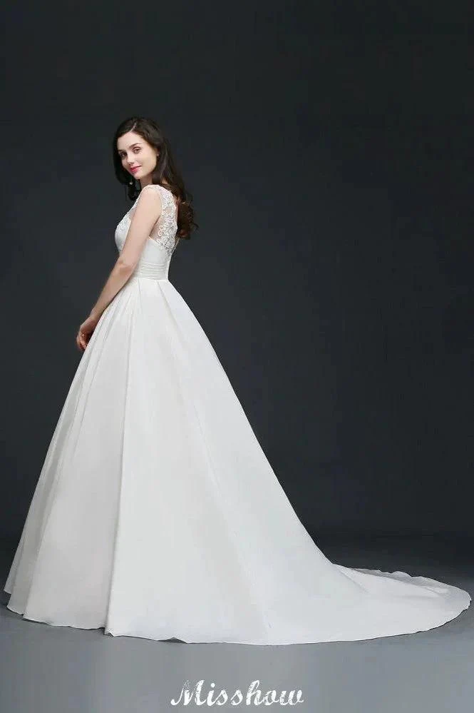 Lace A-line Jewel Delicate Wedding Dress - Image 3