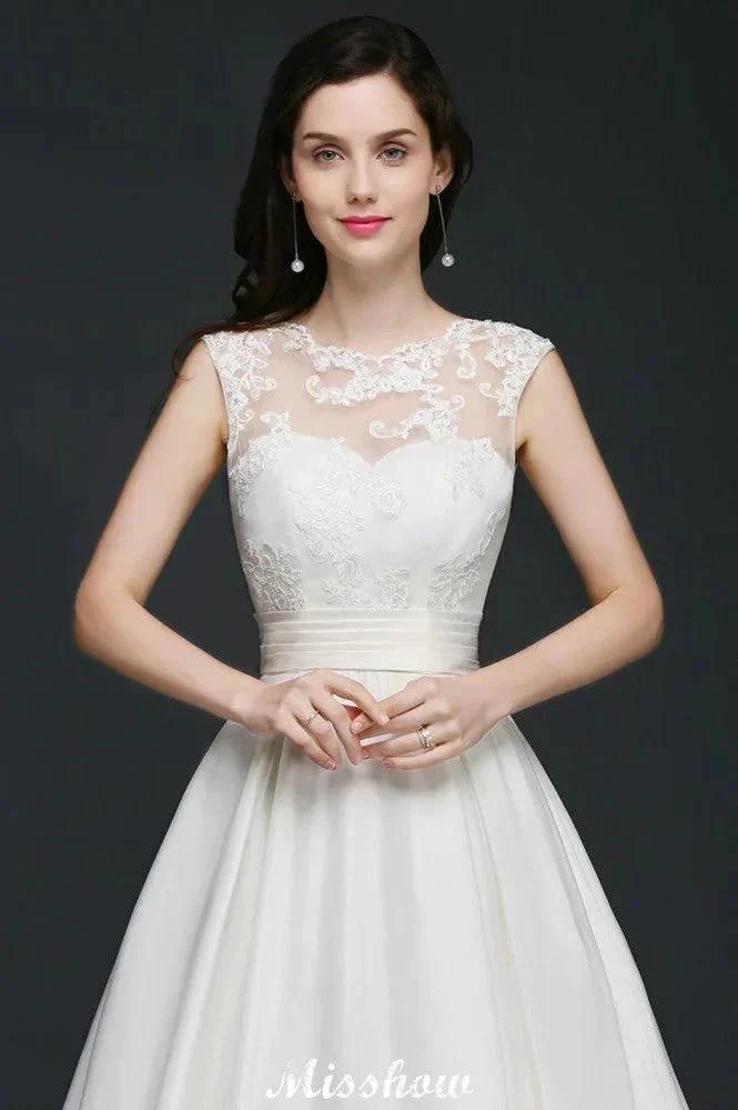 Lace A-line Jewel Delicate Wedding Dress - Image 6