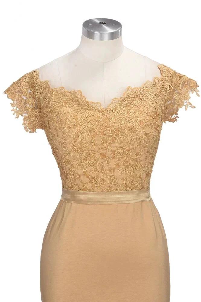 Lace Appliques Mermaid Off-shoulder Sweetheart Sheer Prom Dresses - Image 7