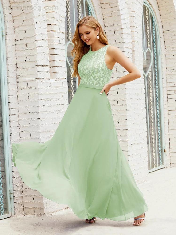 Lace Bridesmaid Dress Floor Length Evening Gowns with Pockets 28017 - Image 20