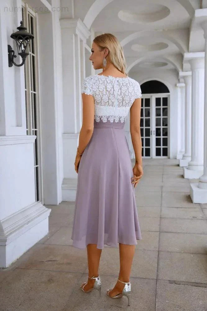 Lace Chiffon Lace Bridesmaid Dress Prom Dress PartyGown  28120 - Image 2