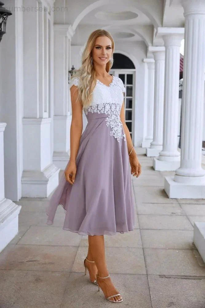 Lace Chiffon Lace Bridesmaid Dress Prom Dress PartyGown  28120 - Image 3