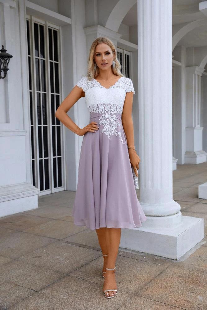 Lace Chiffon Lace Bridesmaid Dress Prom Dress PartyGown  28120 - Image 5