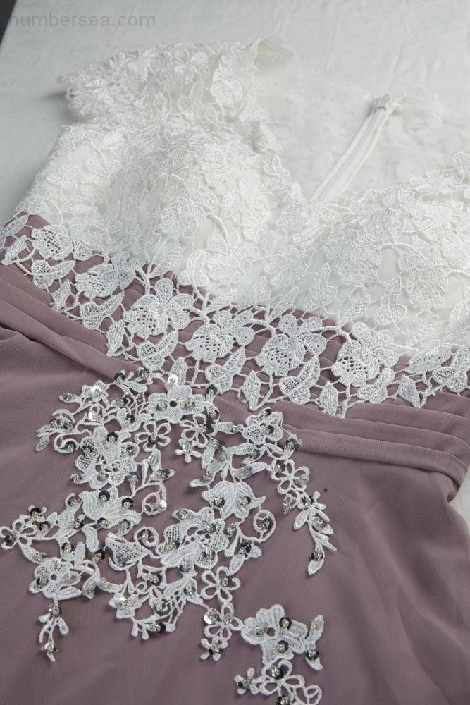 Lace Chiffon Lace Bridesmaid Dress Prom Dress PartyGown  28120 - Image 6