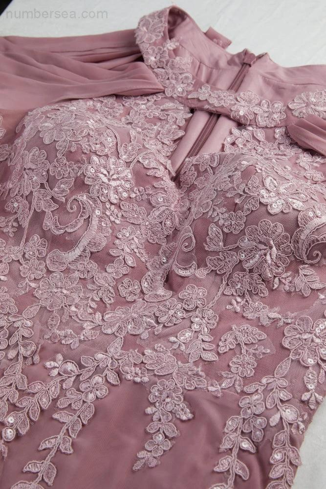 Ladies Chiffon Embroidery Flying Sleeves Mopping Long Bridesmaid Evening Dress Prom Wedding Party Evening Dress 28119 - Image 6