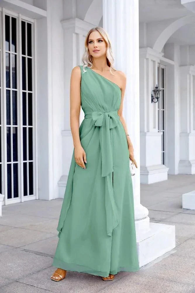 Ladies Chiffon One Shoulder Bridesmaid Evening Dress Wedding Party Evening Dress 28133 - Image 13