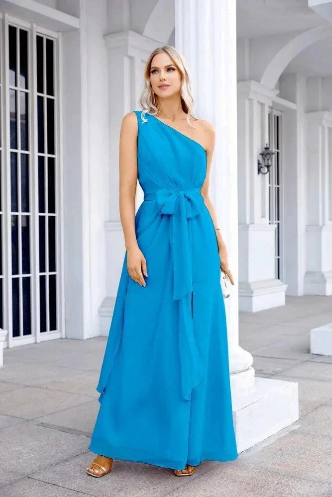 Ladies Chiffon One Shoulder Bridesmaid Evening Dress Wedding Party Evening Dress 28133 - Image 5