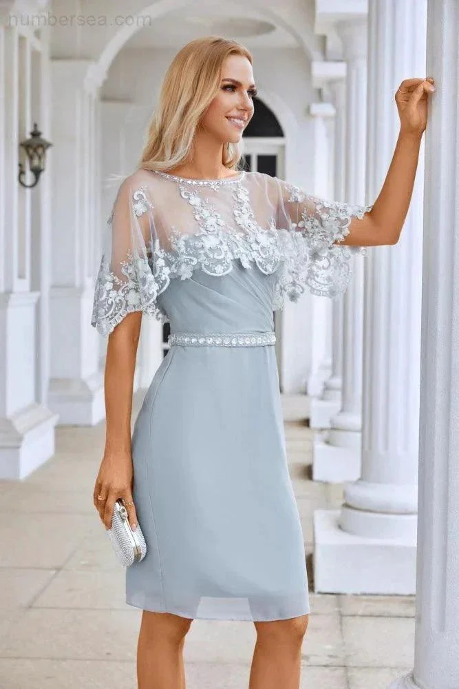 Ladies Chiffon Shawl Minimalist Lace Bridesmaid Evening Dresses Wedding Party Evening Dresses 28113 - Image 4