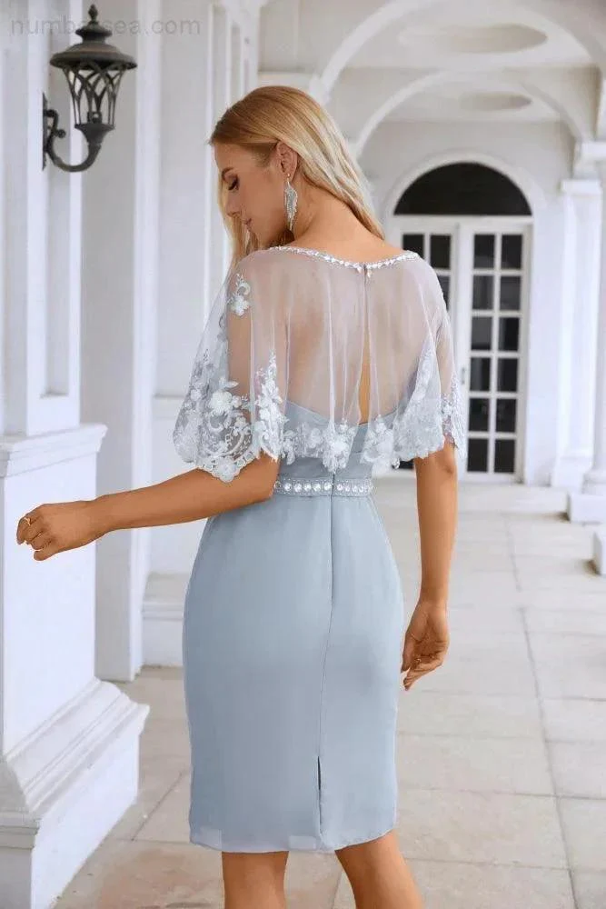 Ladies Chiffon Shawl Minimalist Lace Bridesmaid Evening Dresses Wedding Party Evening Dresses 28113 - Image 6
