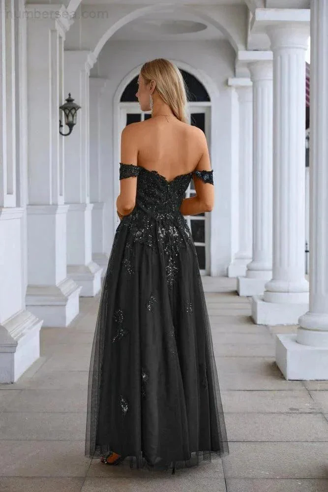 Ladies Chiffon V Neck Hanging Sleeves Tulle Embroidery Floor Length Bridesmaid Evening Dress Prom Party Wedding Evening Dress 28127 - Image 2