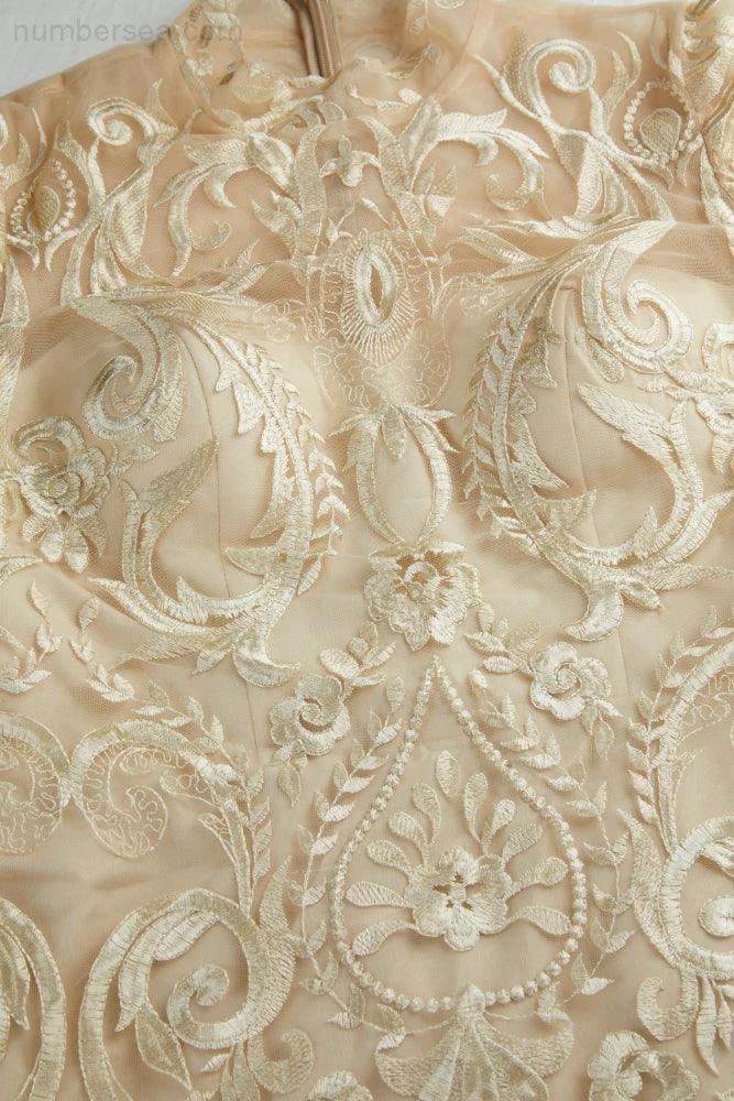 Ladies embroidery short-sleeved Chinese style short evening dress party wedding shopping evening dress SY28105 - Image 6