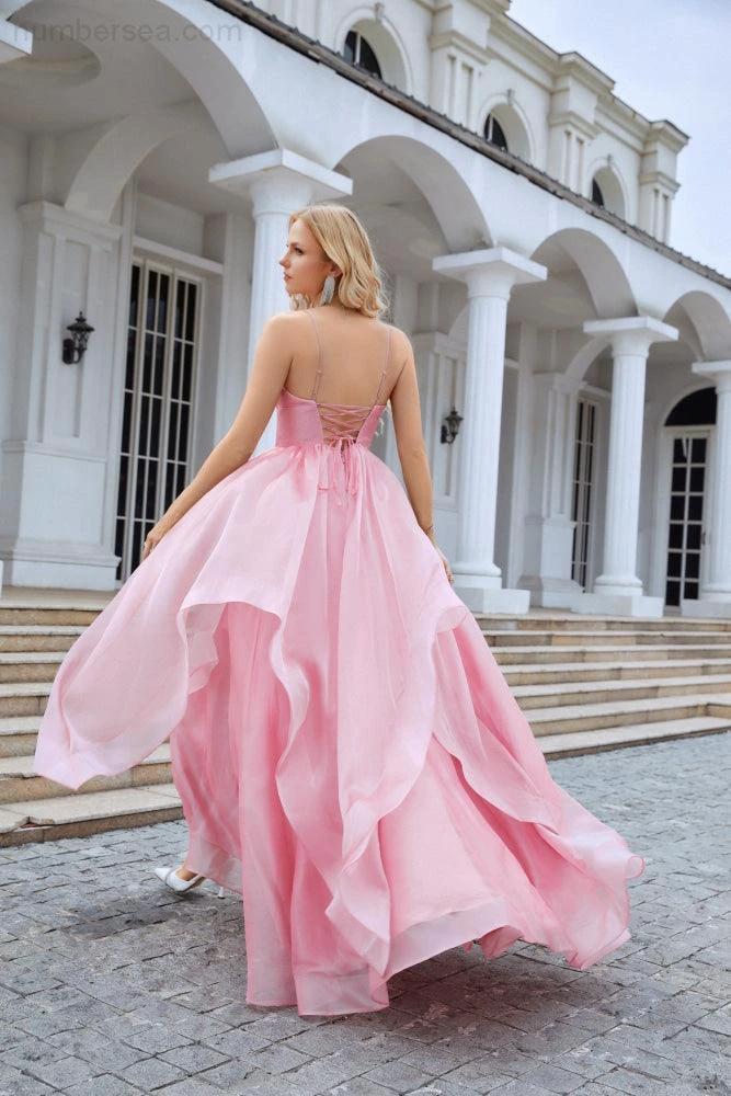 Ladies Organza V Neck Corset Puffy Floor Length Bridesmaid Evening Dress Beach Wedding Evening Dress 28100 - Image 2