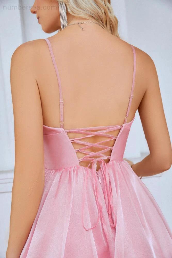 Ladies Organza V Neck Corset Puffy Floor Length Bridesmaid Evening Dress Beach Wedding Evening Dress 28100 - Image 6