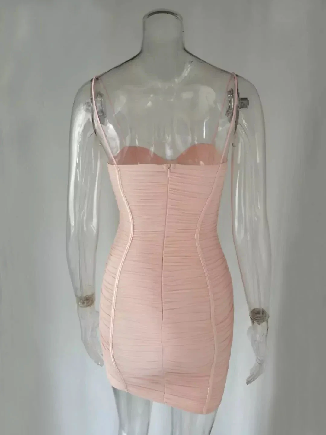Ladies Summer Clothing Dress Sexy Shoulder Strap Skinny Club Party New Pink Dress Casual Dress Mini Homecoming Dress Y950 - Image 4
