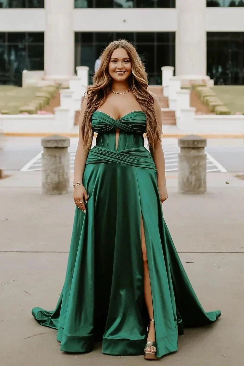 Leif |  A Line Sweetheart Royal Blue Keyhole Long Prom Dress - Image 2