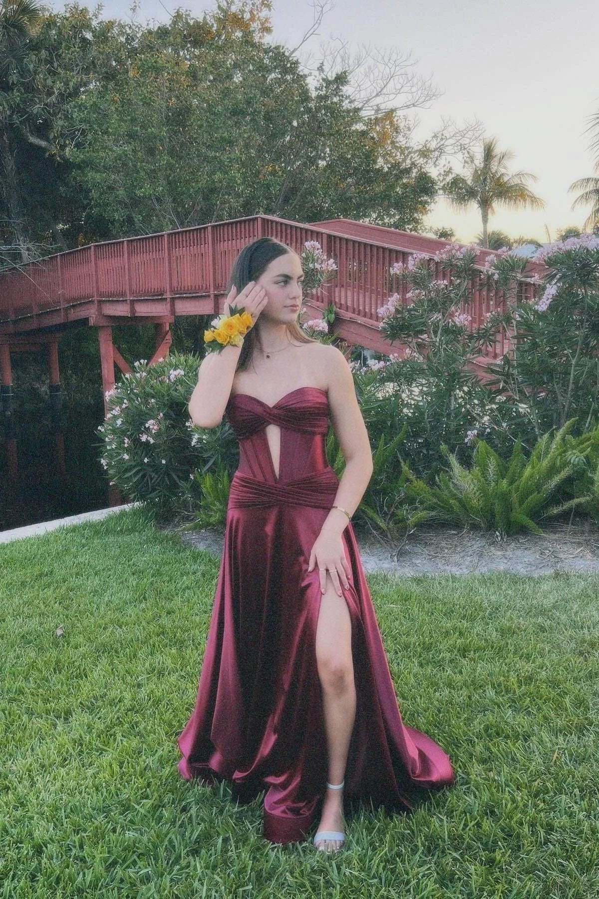 Leif |  A Line Sweetheart Royal Blue Keyhole Long Prom Dress - Image 7
