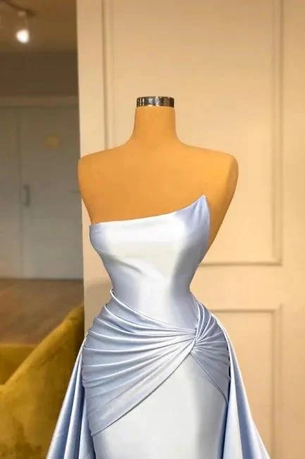 Light Blue A-line Sleeveless Evening Dresses Long Simple Prom Dresses - Image 2