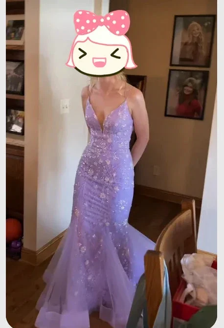 Light Purple Mermaid Prom Dress Elegant Evening Dress Graduation Dress Y300 - Image 2