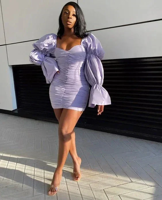 Light Purple Short Homecoming Dresses 22nd Birthday Outfit Dress Y2108 - Image 2