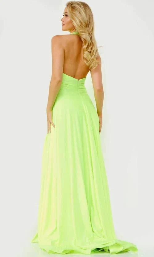 Lime Green Halter Dress SYP77 - Image 2