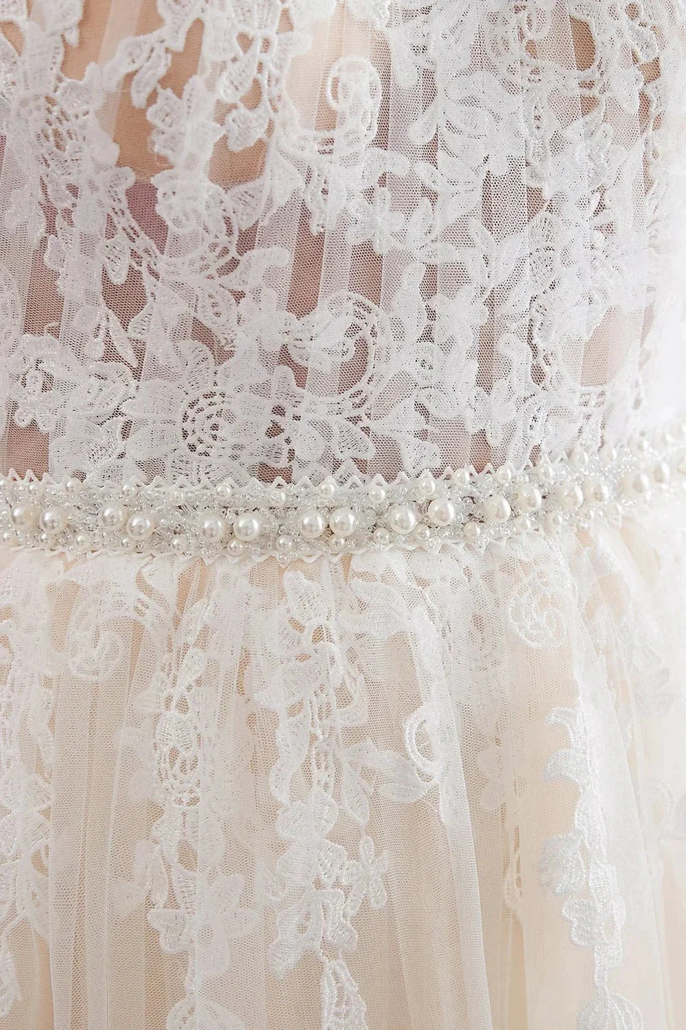 Long A-line Halter Appliques Lace Tulle Evening Dresses - Image 10