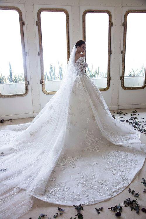 Long A-Line Off-the-Shoulder Sweetheart Backless Appliques Lace Crystal Wedding Dress with Sleeves - Image 2