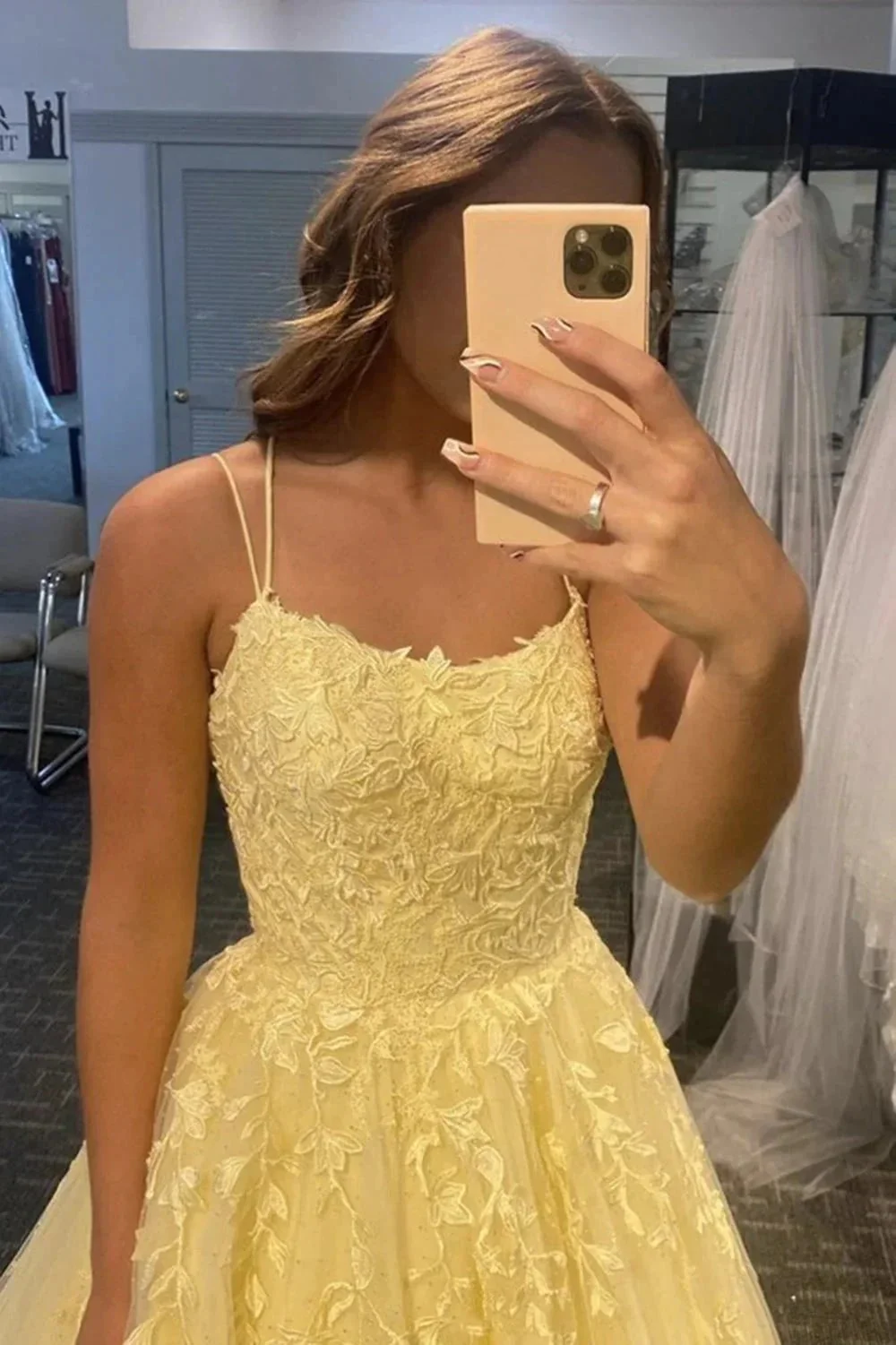 Long A-line Tulle Lace Backless Formal Graduation Prom Dresses - Image 2