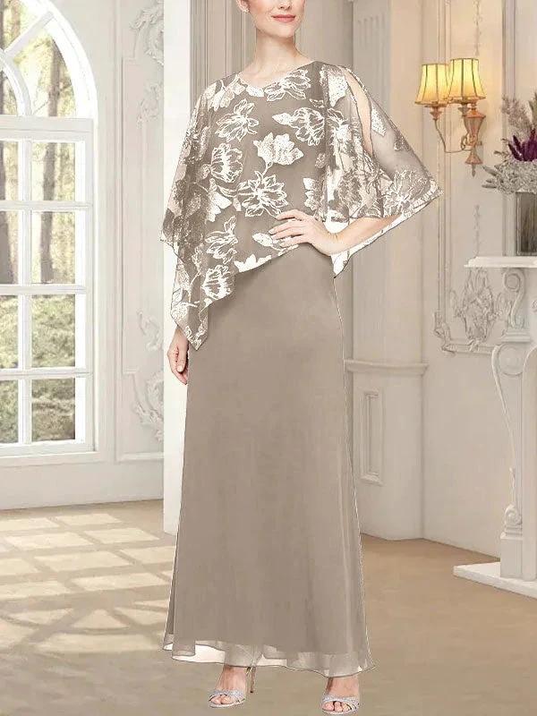 Long Glitter Mesh Dress with Novelty Asymmetric Overlay Bodice - Image 33