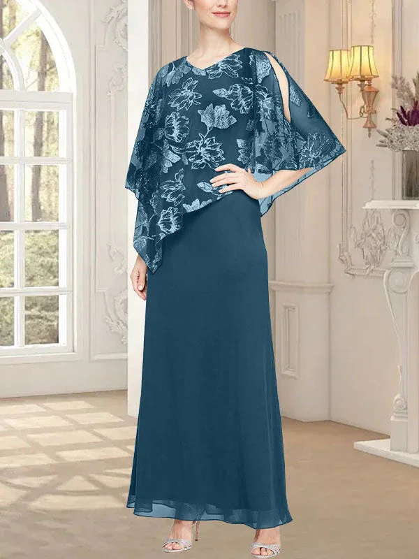 Long Glitter Mesh Dress with Novelty Asymmetric Overlay Bodice - Image 34