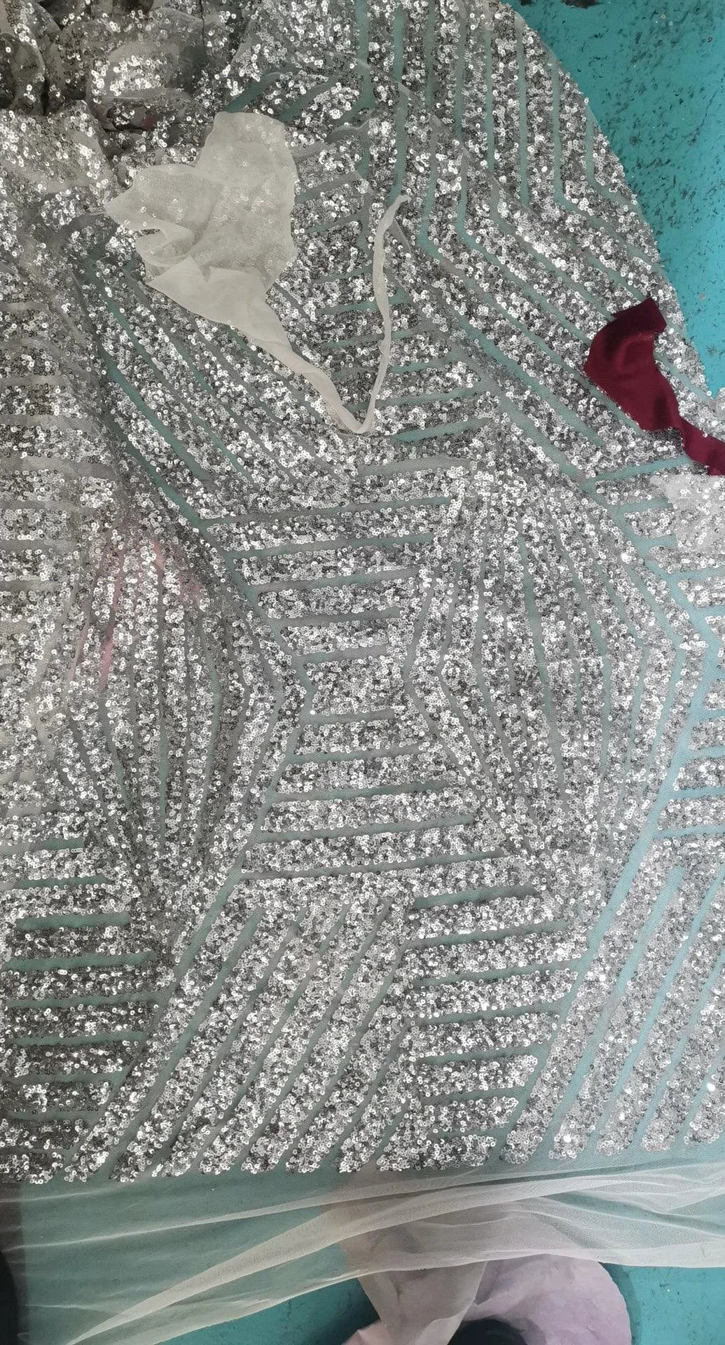 Long Mermaid Off the shoulder Sequins Prom Dresses with Sleeves - Image 3