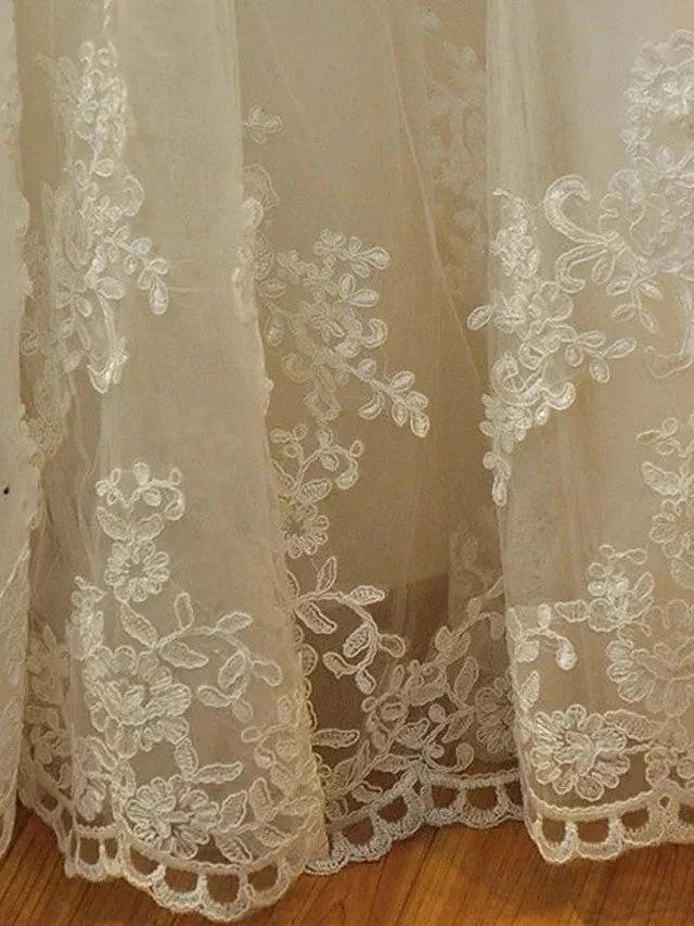 Long Mermaid Strapless Court Train Lace Organza Wedding Dresses - Image 5