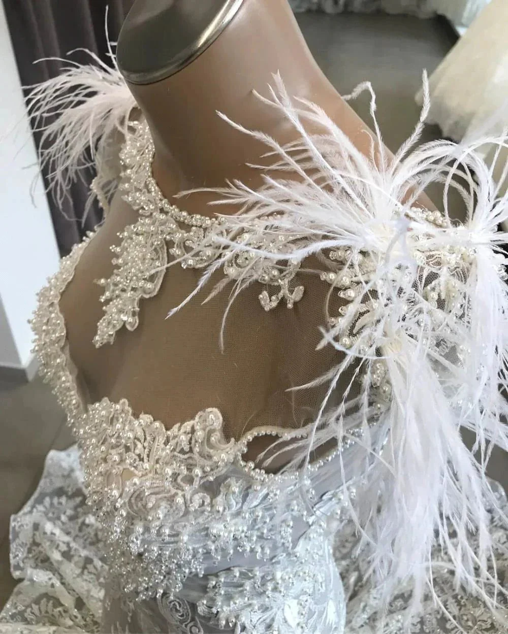 Long Mermaid Sweetheart Beading Appliques Lace Wedding Dress - Image 3