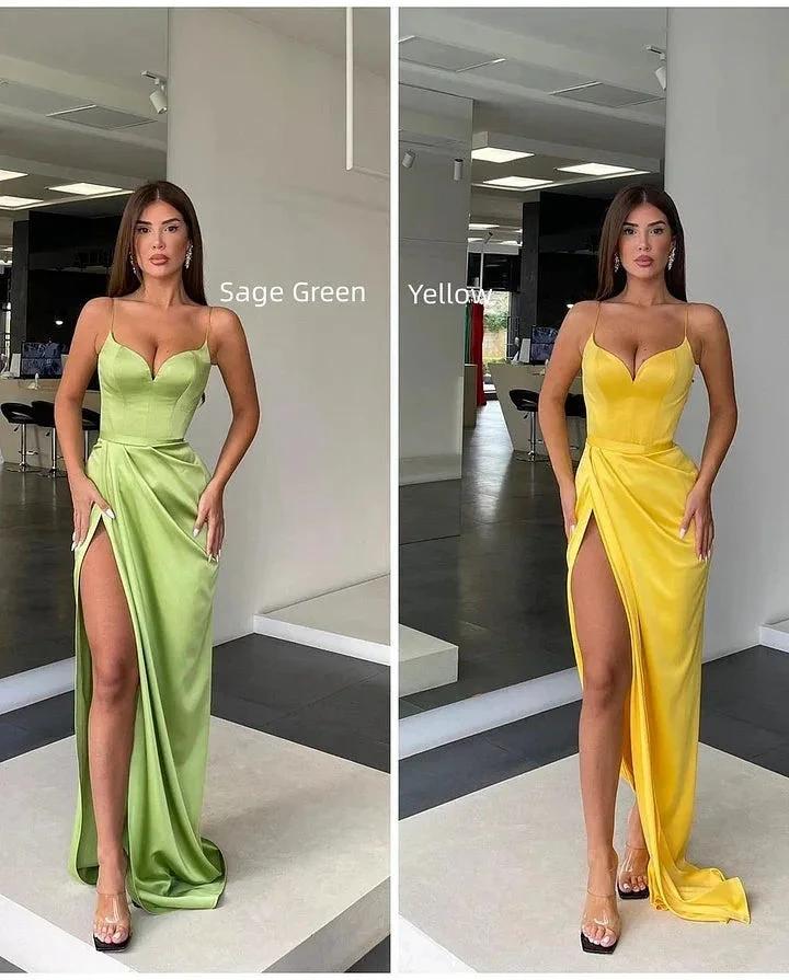 Long Mermaid Sweetheart Sleeveless Spaghetti Strap Prom Dress with Slit - Image 4