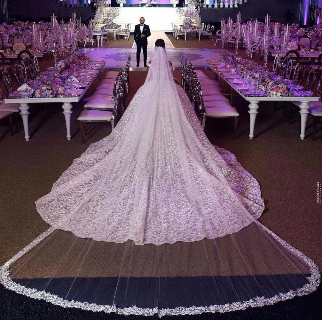 Long Princess Off-the-shoulder Lace Wedding Dress - Image 3