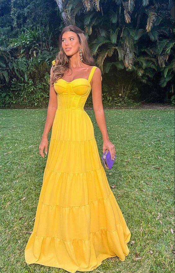 Long Prom Dresses Yellow Long Evening Gowns Formal Dress Y1880 - Image 2