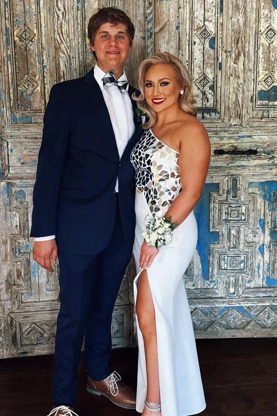 Ashley |Sheath One Shoulder Cut Mirror Sequins Prom Dress - Image 8