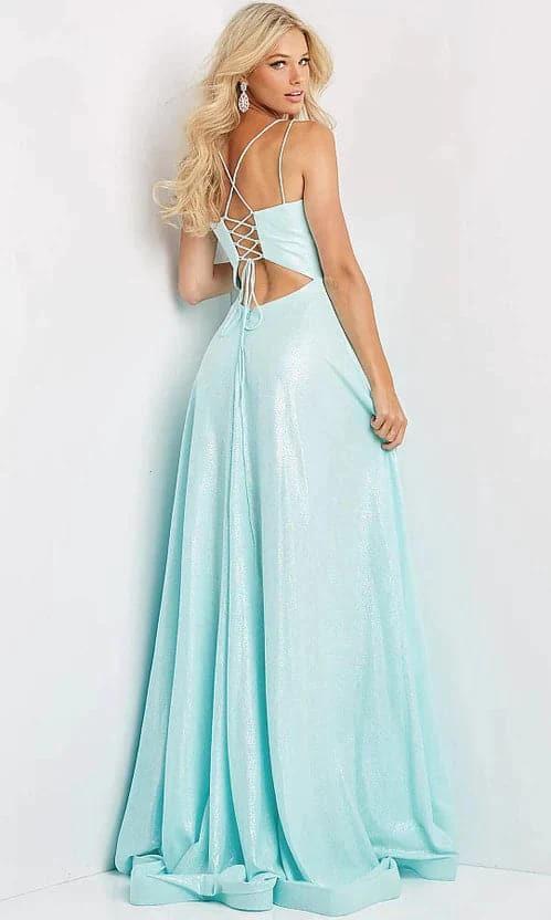 Long Shimmer Pink Prom Dress SYP81 - Image 2