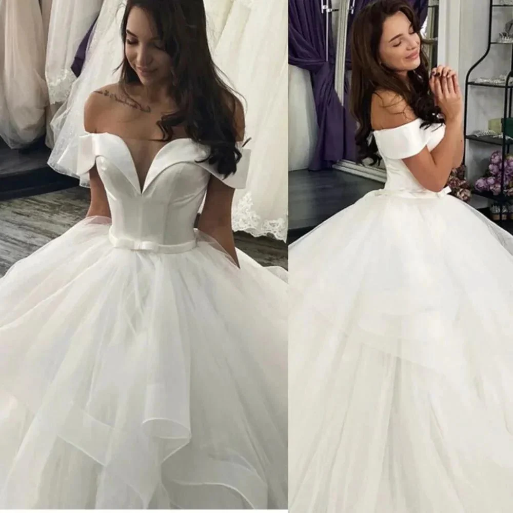 New Arrival Off-the-Shoulder Princess Puffy Layers Wedding Dress - Image 3
