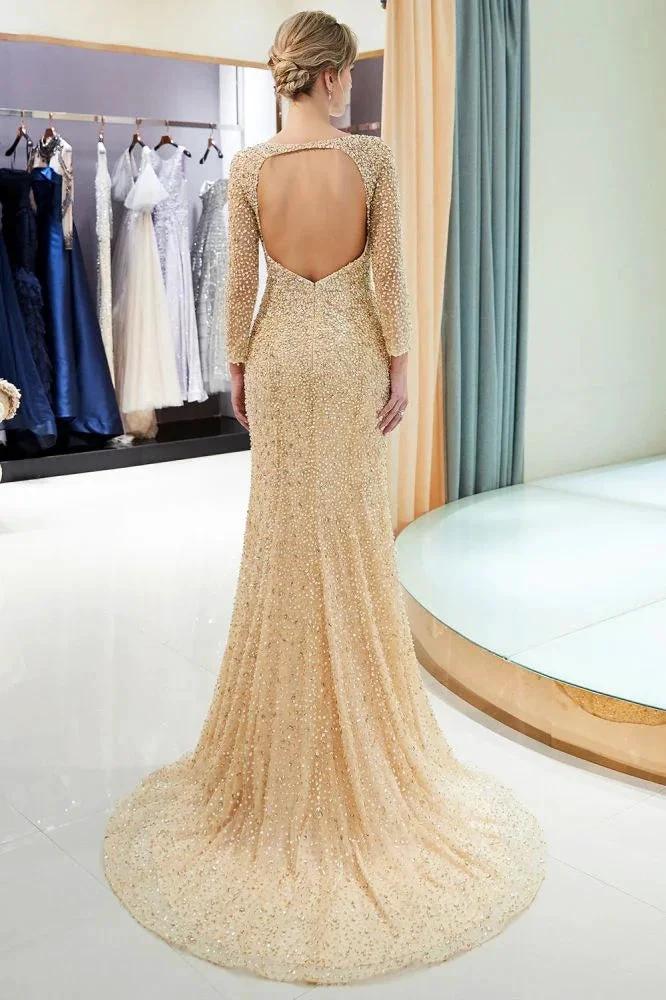 Long Sleeves Floor Length Sequins Formal Party Dresses - Image 7